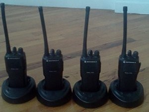 4 Motorola CP200 on charging stand
